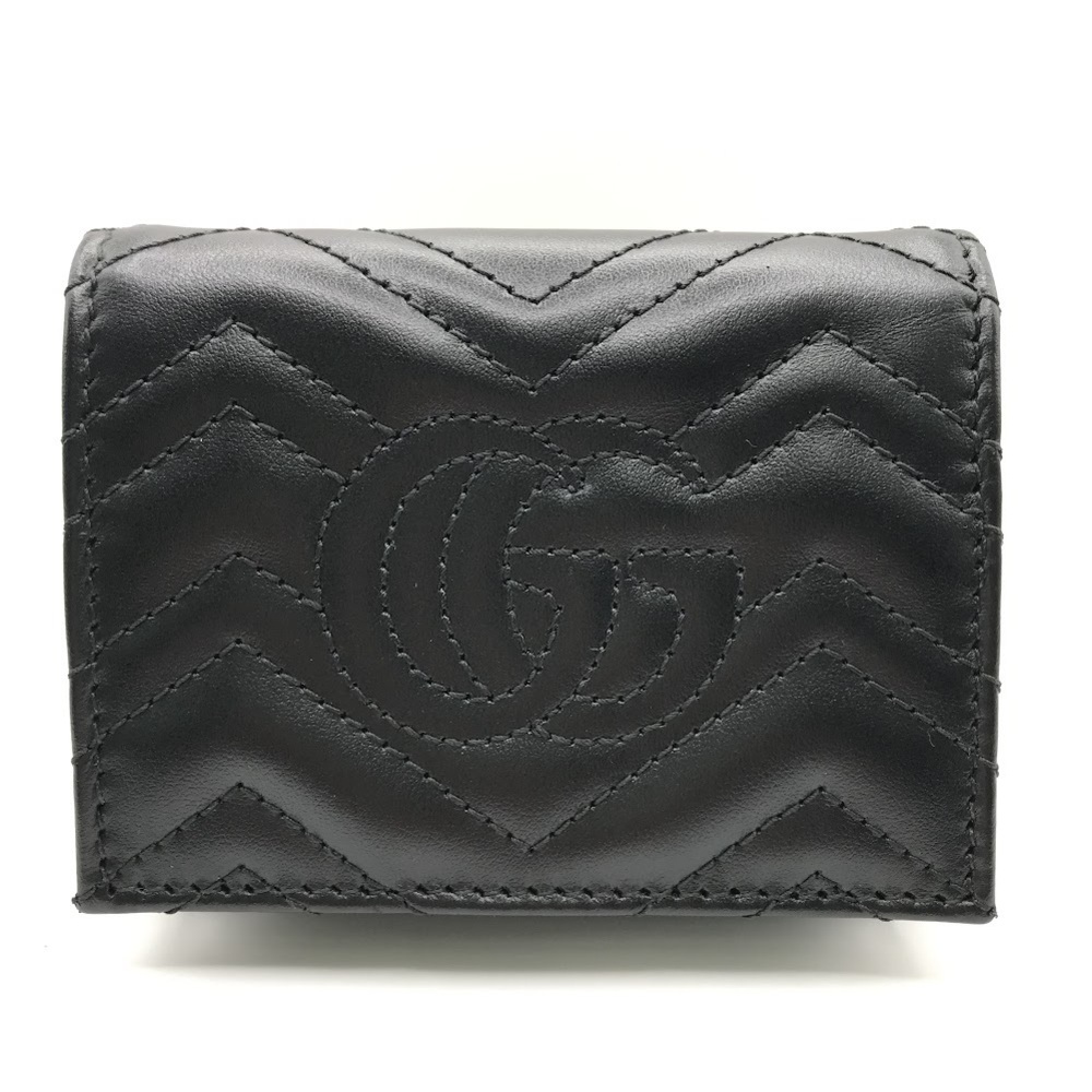GUCCI GG Marmont Double GG Wallet Bi fold Black - Picture 3 of 12